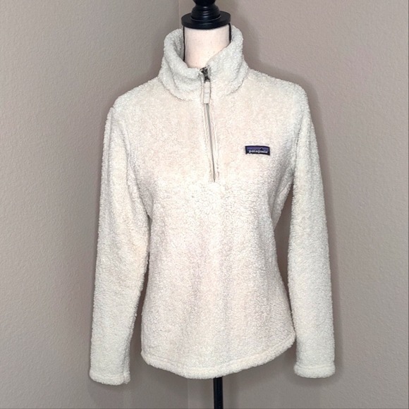 Patagonia Sherpa Quarter Zip Los Gatos Cream Pullover Ladies Small - Picture 2 of 13